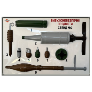 Стенд вибухонебезпечні предмети МНС (Тип-2)